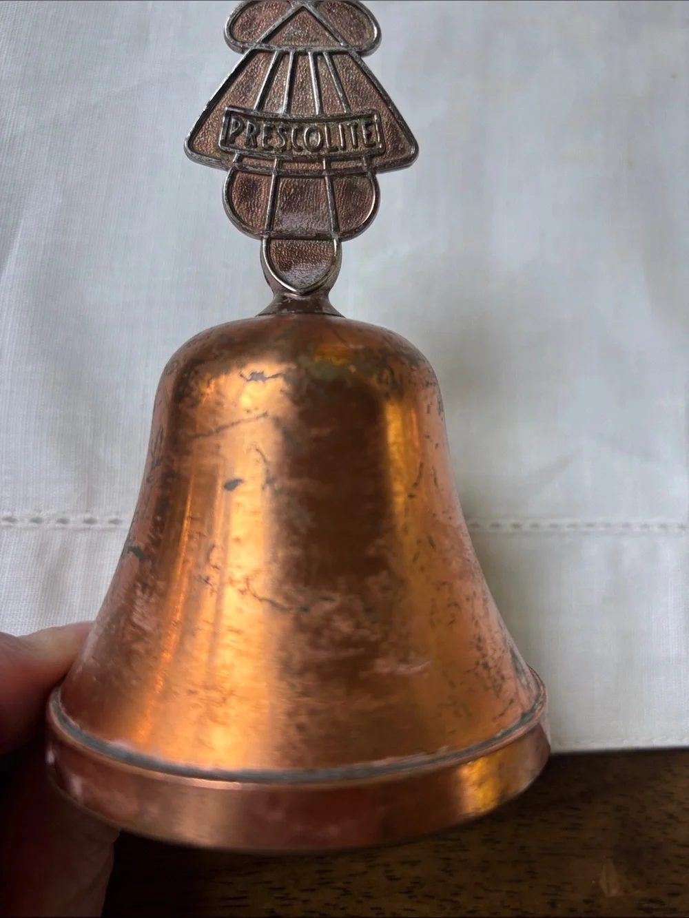 Vintage Prestolite Brass Promotional Bell Mid Century Corporate Souvenir